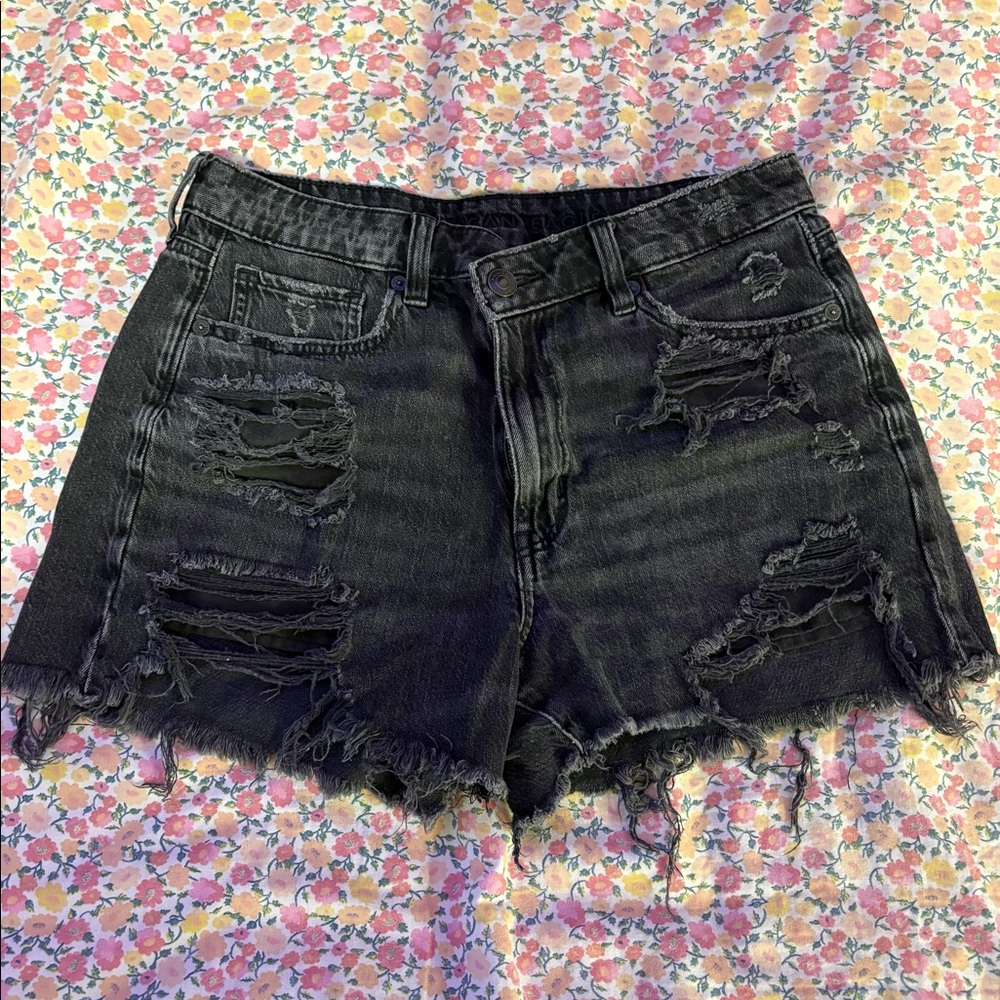Black american eagle cross over jean shorts